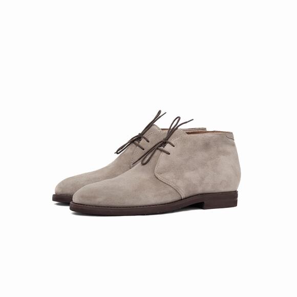 970$ Brunello Cucinelli Men's Chukka Boots Suede Grey Size: 42.5 US9.5 - Picture 1 of 13